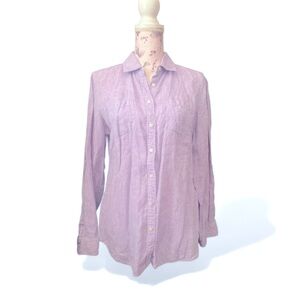 Talbots Pure Linen Lavender Button Down Shirt